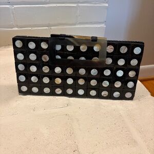 Mid Century mod inlaid  Mother of Pearl lined Clutch